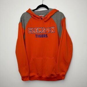 Clemson Tigers NCAA College Apparel Orange Gray Pullover‎ Hoodie Sweatshirt